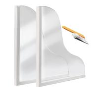 Protection contre l'eau pour baignoire | 2 pièces transparentes anti-éclaboussures pour douche avec colle | Barrière d'eau en silicone pour cuisine, salle de bain, lavabo, pièce humide, bords de sol