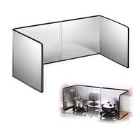 Protection contre les éclaboussures de cuisinière Pare-éclaboussures pliable en acier inoxydable sur 3/4 côtés, plusieurs tailles(4 sides 70x90x50cm)