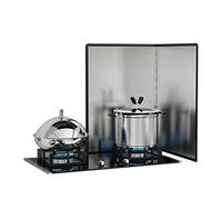 Protection contre les éclaboussures de cuisinière Protection anti-éclaboussures pliable en acier inoxydable, plusieurs tailles, lot de 1(45x50cm)