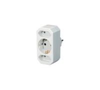 Brennenstuhl Multiprise 3 voies 1 prise contact / 2 prises Euro – Parasurtenseur plug-in – Blanc