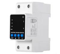 Protection contre les surtensions auto-réinitialisante 2P 80 A avec écran LED, réglable pour tension et courant, compatible avec GPS6-VA5/VAK, pour rail DIN de 35 mm, blanc (GPS6-VA5)