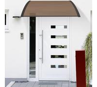 Protection Contre Pluie et UV, Auvent de Porte d'entrée en Aluminium et Polycarbonate - Auvent Marquise Aluminium pour Terrasse Balcon Patio-100 * 150 cm-Marron