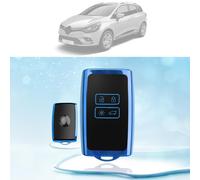 Protection Coque Clé Compatible Avec Renault Clio 5/Captur 2/Megane E-Tech/Austral/Arkana/Zoe 2020-2024, Clio 4/Megane 4/Kadjar/Koleos 2016-2023 Coque De Clé De Voiture En Tpu 4 Boutons (Bleu)