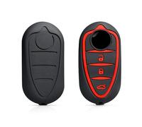 Protection Coque Clé pour Alfa pour Romeo Giulietta Myth Junior 4C Mito 159 GTO GTA-Black(Red Button)