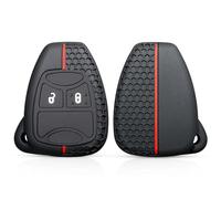Protection Coque Clé pour Chrysler Pacifica Voyager PT Cruiser 300C pour Dodge Avenger Caliber pour Jeep Compass Patriot-Black New 2btns