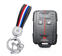 Protection Coque Clé pour GMC Sierra 3500HD Canyon Chevy Colorado LT Silverado ZR2 Bison-Black Silverchain
