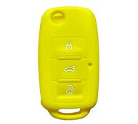 Protection Coque Clé pour VW pour Passat B5 Variant pour Golf 4 5 pour Polo pour Skoda b 2007 pour Octavia A5 pour Seat Cordoba Leon 1p Altea XL-3buttons Yellow