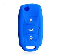 Protection Coque Clé pour VW pour Passat B5 Variant pour Golf 4 5 pour Polo pour Skoda b 2007 pour Octavia A5 pour Seat Cordoba Leon 1p Altea XL-3buttons Blue