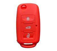 Protection Coque Clé pour VW pour Passat B5 Variant pour Golf 4 5 pour Polo pour Skoda b 2007 pour Octavia A5 pour Seat Cordoba Leon 1p Altea XL-3buttons Red