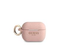 Guess Coque silicone pour AirPods Pro Cover Ring – Aspect pailleté, bague mousqueton – Rose