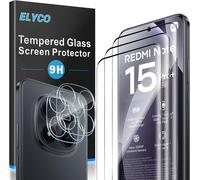 Protection ?cran pour Xiaomi Redmi Note 15 Pro Plus/Pro+ 5G/POCO M8 Pro, 3 Pi¿¿ces Films Verre Tremp¿¿ + 2 Pi¿¿ces Cam¿¿ra Arri¿¿re Protecteur, 9H Duret¿¿, Anti-Bulles/Anti-Rayures, HD Transparent