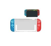 Akuma Coque CYBER S09 – Étui antichoc transparent TPU+PC, Grip Joy‑Con Bleu/Rouge