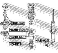 Protection d'amortisseur pneumatique Essieu arrière HSHB-RDR FEBEST pour HONDA