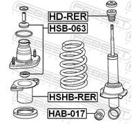 Protection d'amortisseur pneumatique Essieu arrière HSHB-RER FEBEST pour HONDA