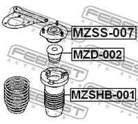 Protection d'amortisseur pneumatique Essieu avant MZSHB-001 FEBEST pour MAZDA