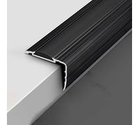 Protection de bord d'escalier intérieure en aluminium imperméable - Bande décorative antidérapante for escaliers, marches et rampes - 1 pièce(Black,100cm)