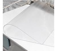Protection de bureau rectangulaire en PVC transparent mat de 1,6 mm - Nappe de table rectangulaire en vinyle transparent pour bureaux, tables de maquillage, tables de chevet (60 x 120 cm)