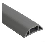 Protection de câble de sol pour la maison et le bureau - Gaine de câble en PVC souple, 1 m de long, 50 mm de large, 14 mm de profondeur - Jaune-gris/noir/blanc (gris)