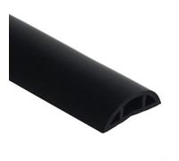 Protection de câble de sol - Protection de câble en PVC robuste pour un usage commercial, profil bas, 10 mm de hauteur, 1 m de long, protection de cordon de sol d'exposition et de bureau (D20-gris)