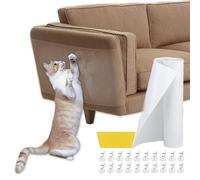 Protection de canapé anti-rayures pour chat - Protection de meubles en plastique transparent avec broches - 30 x 500 cm - Pour porte de moquette (30 x 500 cm)