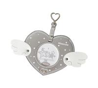 Protection de carte en forme de cœur avec lanière et clip en métal - En cuir synthétique - Pour porte-clés, sacs à dos, sacs, badges