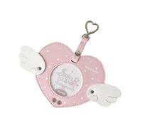 Protection de carte en forme de cœur avec lanière et clip en métal - En cuir synthétique - Pour porte-clés, sacs à dos, sacs, badges