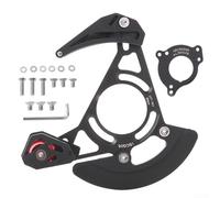 Protection de chaîne en aluminium pour VTT, ajustement parfait pour les systèmes à disque unique, prend en charge les anneaux 32T/38T (noir)