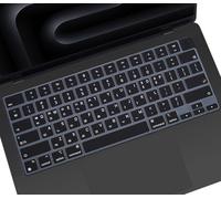Protection de clavier coréen en silicone pour Apple MacBook Pro 14 A2442 A2779/MacBook Pro 16 A2485 A2780 2023, 2022, 2021, avec puce M3 M2 M1 Pro Max - Noir