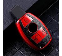 Protection de n TPU texturé en cuir pour clés de télécommande Mercedes-For E Class C Classe S W204 W212 (rouge)