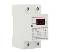 Protection de courant de sous-tension de surtension de récupération automatique 230V 40A affichage à LED dispositif de protection monophasé protecteur de montage sur Rail DIN, Protecteur de surtension