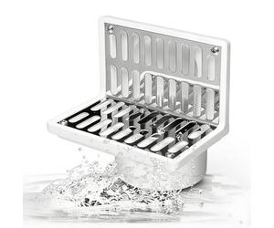 Protection De Drainage en Forme De L, Protection D'égout d'angle, PVC Antirouille, Acier Inoxydable, pour Cour Et Jardin(for 75mm Pipe)