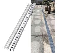 Protection de Drainage extérieure en Acier Inoxydable - Canal de Drainage Fin avec Grille, 1 pièce for Une Gestion Efficace de l'eau.(W5cmxH3cmxL1m)