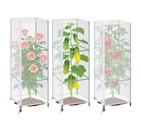 Protection de - Enclos carré en anti-moucherons 150 x 45 cm avec fermeture éclair et cordon de serrage, housse de protection pour oiseaux, chats, volailles, filet de cage à tomates pour