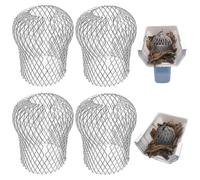 Protection de gouttière, 4 pièces de protection de tuyau de descente, protection de gouttière en aluminium à mailles extensibles de 3 pouces, couvertures d'écran de gouttière à filtre à feuilles