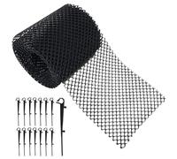 Protection de gouttière - 6 m x 16 cm - Protection contre les feuilles - En polypropylène - Avec 15 clous - Pour cour, allée, chemin de jardin