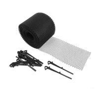 Protection de gouttière en plastique avec crochets droits pour installation sur gouttières existantes à arrêter pour l'entrée des feuilles et des brindilles (15 cm x 20 m)