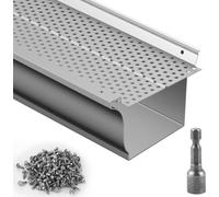 Protection de gouttière VEVOR, largeur 12,7 cm, filtre à feuilles en aluminium, couverture de gouttière faite maison, 26 pièces, longueur totale 31,7 m, φ 4 mm de diamètre de trou et 0,5 mm d'épaisseu