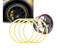 Protection de Jantes Universelle (15-22 Pouces), 10 Couleurs au Choix, 4 Bandes de Protection pour Jantes en Alliage, Anti-Rayures (Installation Facile/résistante),20in,Yellow