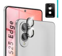 Protection de la caméra pour Samsung Galaxy S25 Edge - Lentilles en verre, anneau anti-reflet, compatibles avec les étuis, cristal transparent