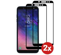 Protection de l'écran pour Samsung Galaxy A6 2018 - Full Cover Tempered Glass mit rundem Rand - Verre trempé avec des bords abîmés - 2-Pack