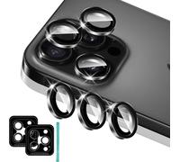 Protection de Lentille pour iPhone 16 Pro/iPhone 16 Pro Max Cam¿¿ra Arri¿¿re Protecteur, Individuel en Alliage Aluminium Verre Tremp¿¿, Anti rayures Protector Cam¿¿ra pour Tout Coque, Noir