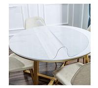 Protection de nappe ronde transparente en PVC de 1,5 mm - Résistant à l'eau et à l'huile - Anti-brûlure - Convient aux tables rondes de 150 cm de diamètre