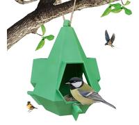 Protection de nid décorative à suspendre, mangeoire à oiseaux suspendue, design de toit, recharge facile, distributeur de nourriture, observation d'hiver pour balcon, jardin
