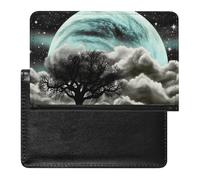 Protection de passeport, motif arbre noir étoilé, protection de passeport durable, protection de passeport de voyage, noir, taille unique, contemporain, Noir , Taille unique, Contemporain