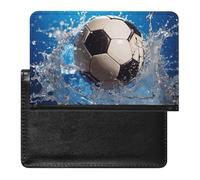 Protection de passeport pour passeport - Motif ballon de football - Durable - Noir - Taille unique - Contemporain, Noir , Taille unique, Contemporain