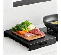 Protection de plaque de cuisson à gaz en acier au carbone résistant à la chaleur avec poignée de traction pour comptoir de cuisine, plusieurs tailles, 35 x 45 x 9 cm (L x l x H)