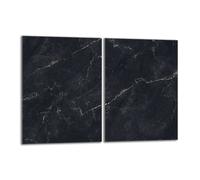 DarHaus Plaque de protection universelle pour plaque de cuisson 2x40x52cm Pour plaques de cuisson Protection contre les éclaboussures Planche découper en verre trempé Décoration, Marbre Noir