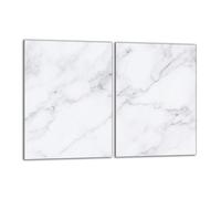 DarHaus Plaque de protection universelle pour plaque de cuisson 2x40x52cm Pour plaques de cuisson Protection contre les éclaboussures Planche découper en verre trempé Décoration, Marbre Blanc