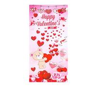 Protection de Porte Coeur Romantique - Signe Theme Valentines, 35.4x70.8 Porte Décoration, Bannière de Célébration D'Amour Décorative Festivale, Joli présentoir de Noël | Garage Front Porch Party