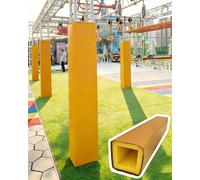 Protection de poteau de sous-sol carrée de 2,1 m, housse universelle en mousse pour support de volley-ball, salle de sport et sac de frappe, housse de poteau d'entraînement de boxe (jaune, 20 x 20 cm)
